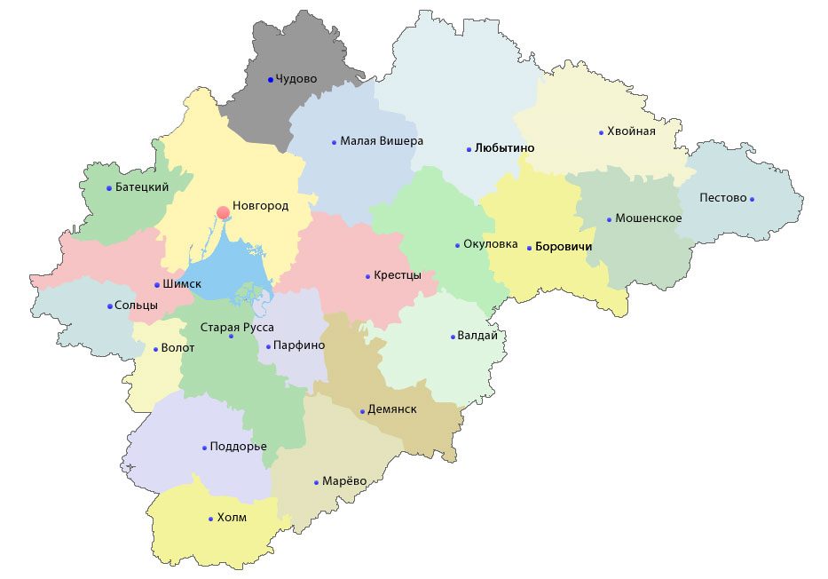 Карта Новгородской области
